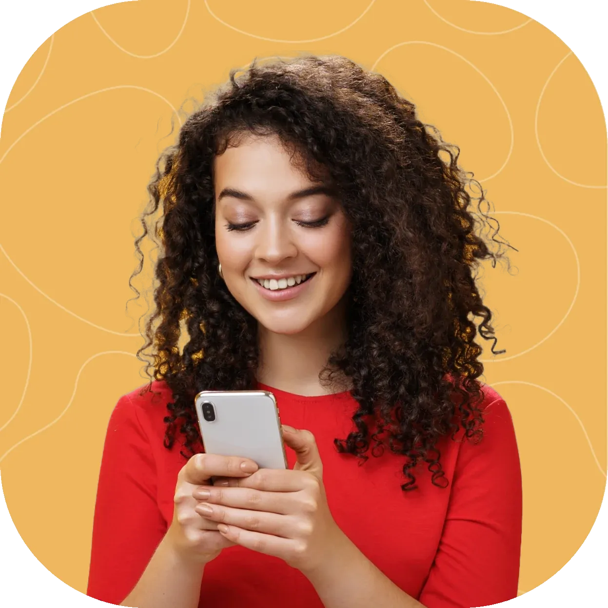 A credit repair professional reviewing her clients on her phone